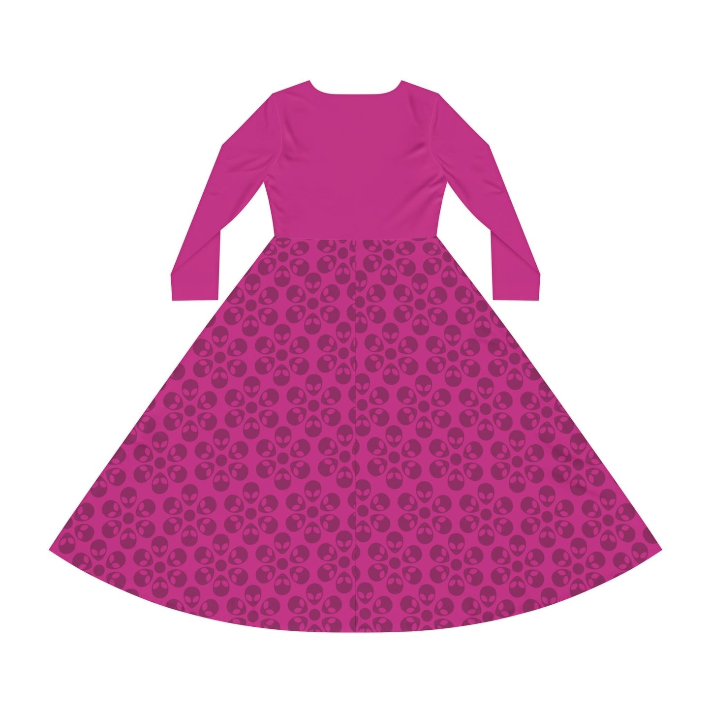 Womens Long Sleeve Dance Dress Alien Flowers Pink