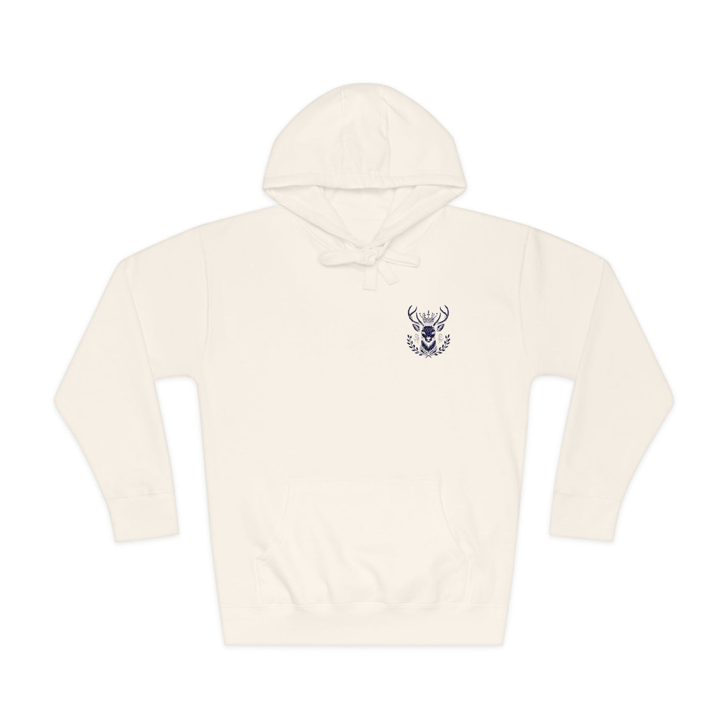Cozy Unisex Fleece Hoodie with Deer Emblem - Oh Deer Lord