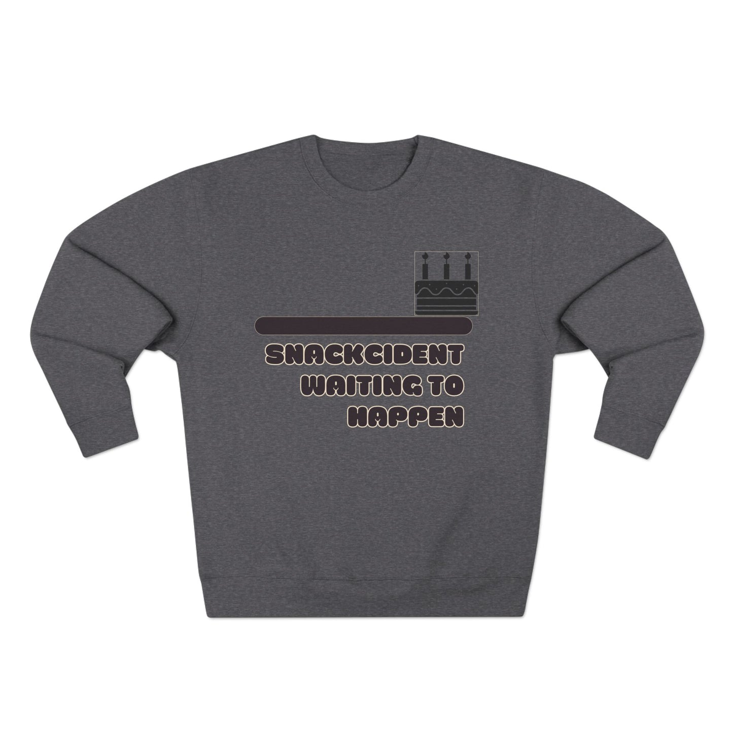 Snackcident Waiting to Happen Sweatshirt, Funny Gift for Food Lovers, Cozy Gift for Birthdays, Casual Wear, Unisex Crewneck