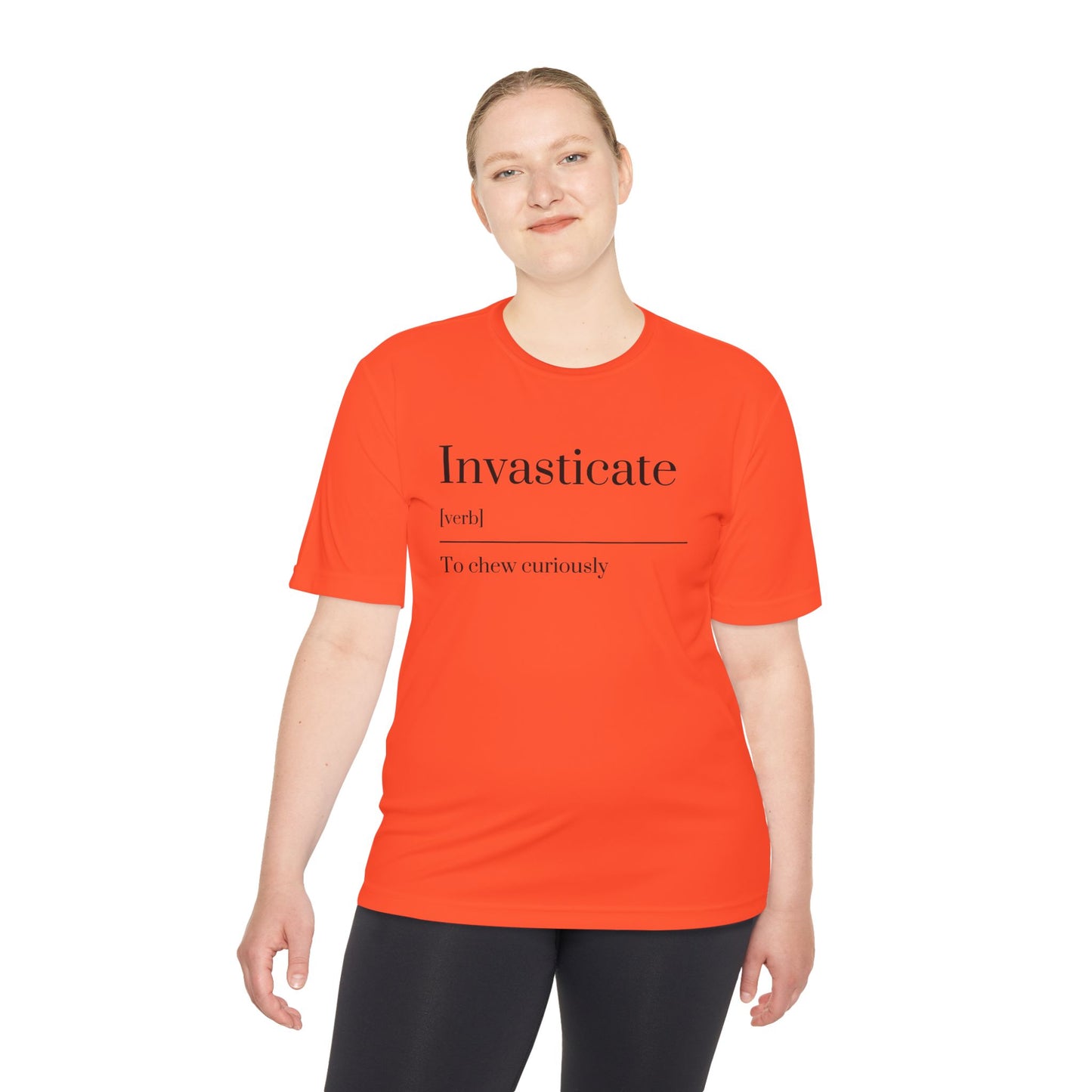 Invasticate Unisex Moisture Wicking Tee - Chew Curiously T-Shirt, Funny Tee, Unique Gift, Fitness Apparel, Casual Wear, Motivational Top