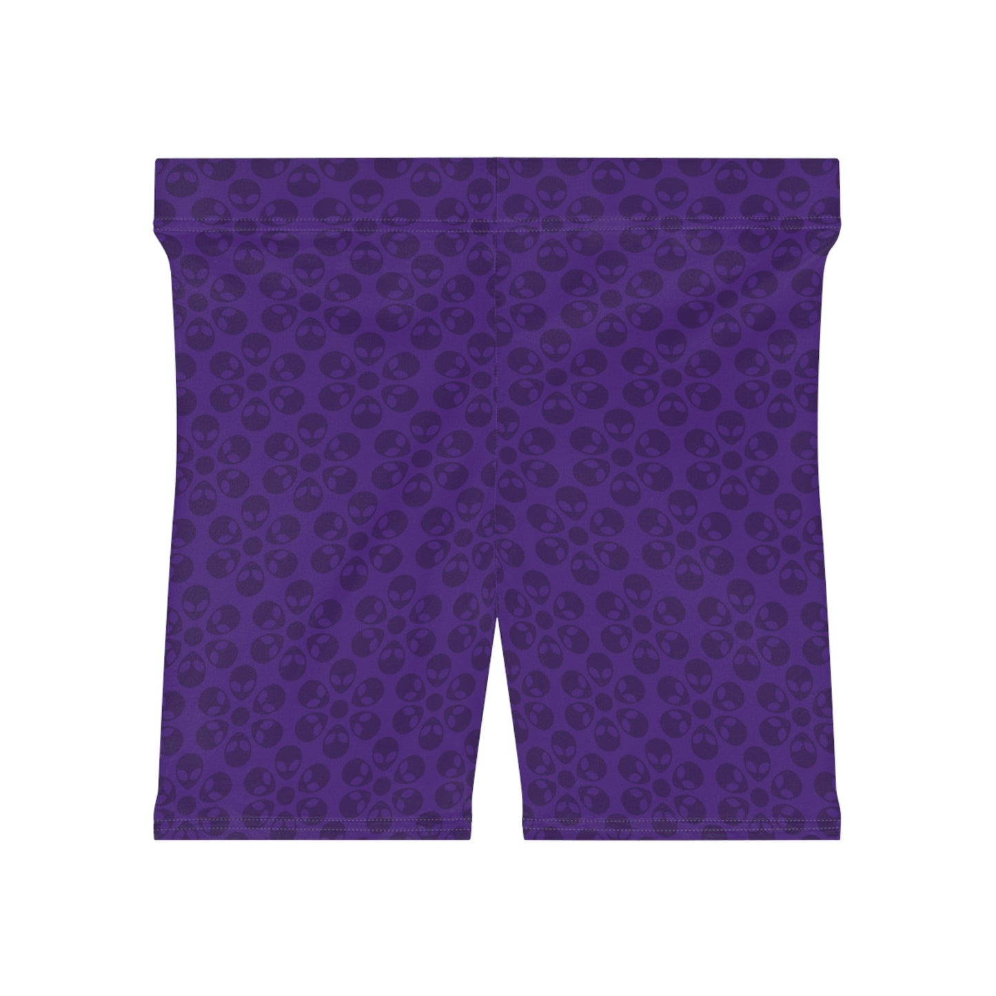 Womens Alien Pattern Biker Shorts Trendy Activewear Casual Cycling Shorts Festival Outfit Summer Essentials Alien Flowers Purple