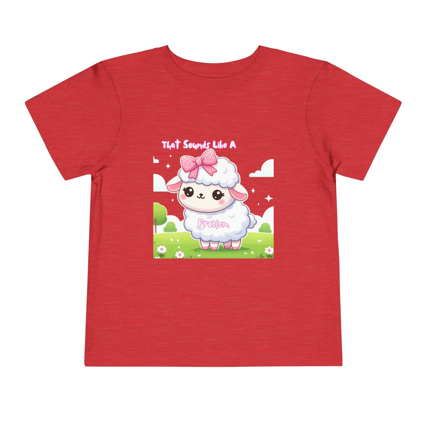 Cute Toddler Short Sleeve Tee - 'Tied Softly Like A Pretty Lamb' Design