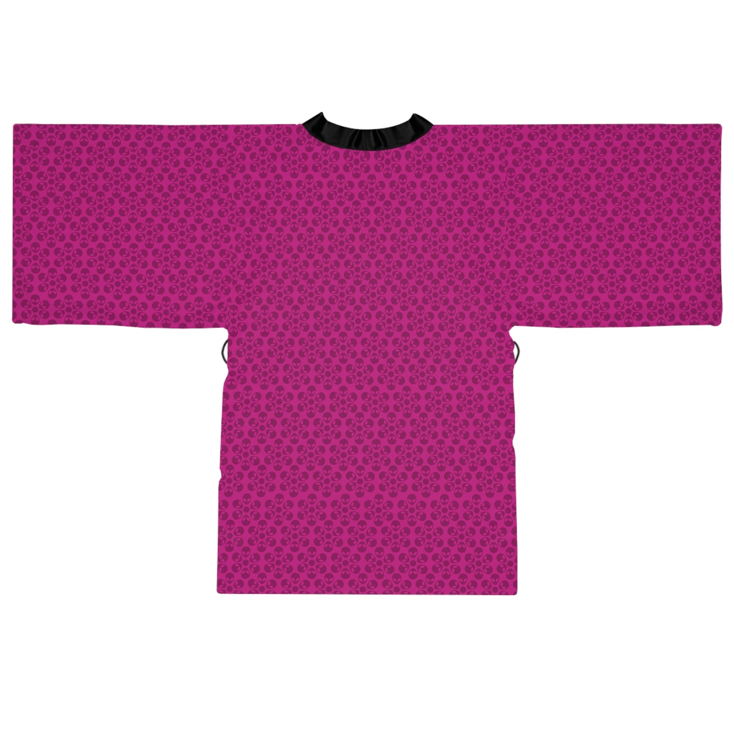 Chic Floral Long Sleeve Kimono Robe Bohemian Loungewear Relaxation Gift Spa Day Essential Cozy Home Attire Trendy Style Alien Flowers Pink