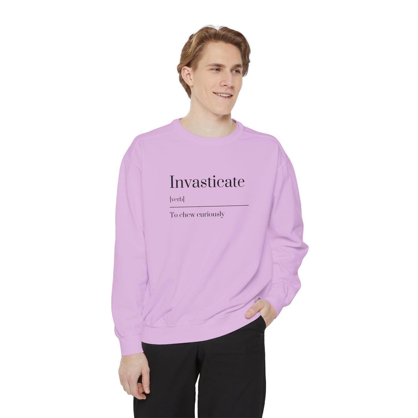 Curious Chewer Sweatshirt, Cozy Casual Wear, Unique Gift Idea, Trendy Fashion Layer, Perfect for Gifting, Fun Vocabulary Apparel