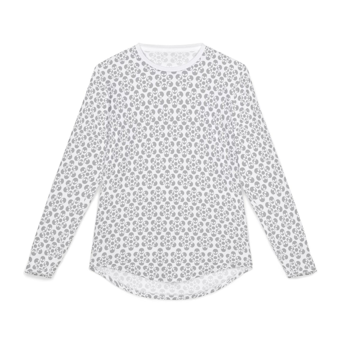 Mens UV Protection Long Sleeve Shirt  Alien Flowers White