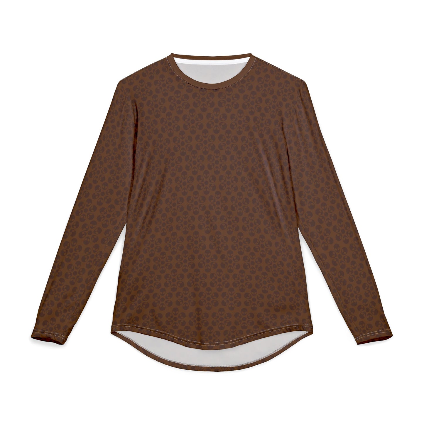 Mens UV Protection Long Sleeve Shirt  Alien Flowers Brown