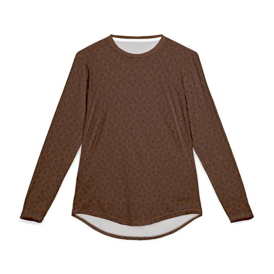 Mens UV Protection Long Sleeve Shirt  Alien Flowers Brown
