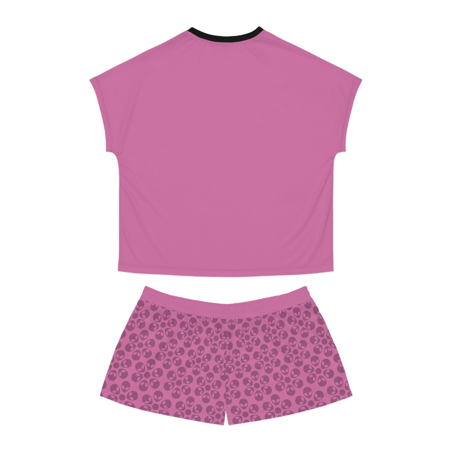 Stylish Womens Pajama Set Cozy Sleepwear AOP Floral Print Perfect for Lounging Gift for Her Summer Nights Relaxation Alien Flowers Light Pink