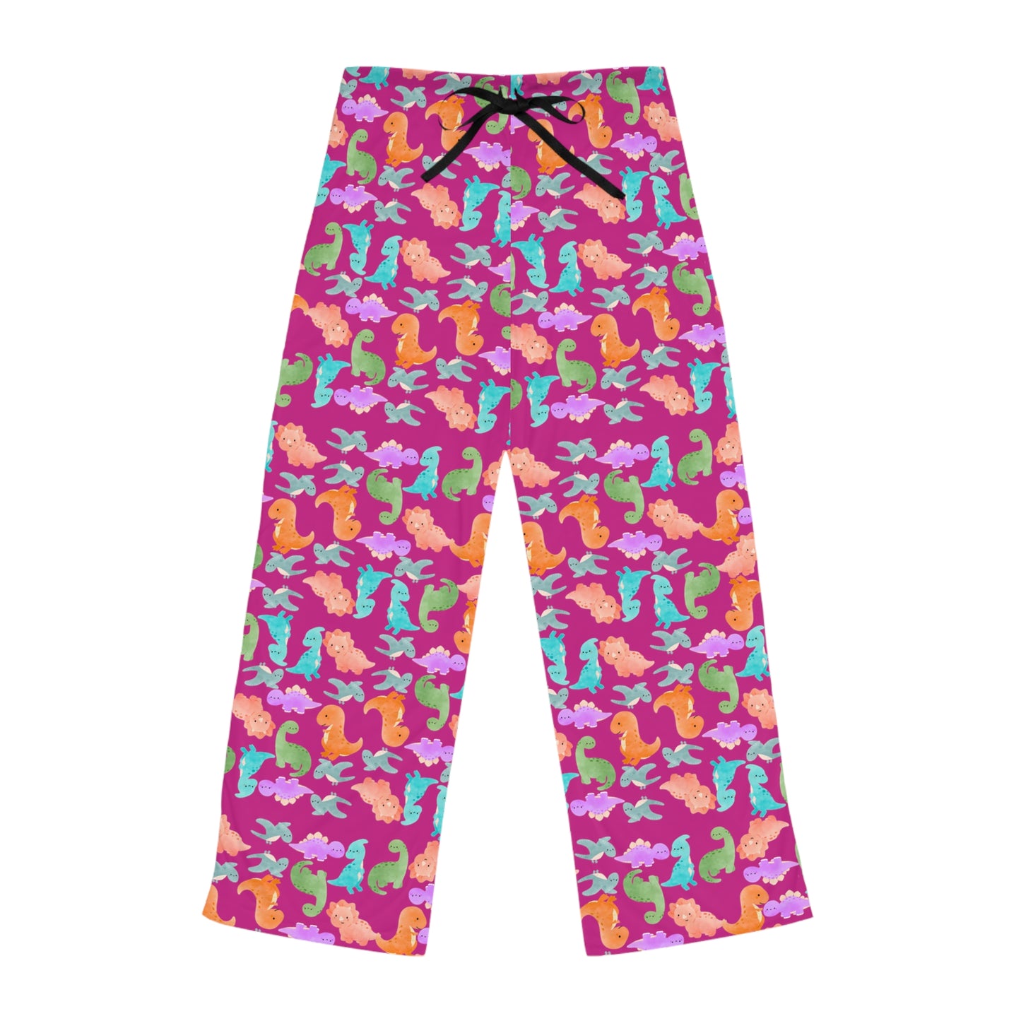 Dino Pattern Womens Pajama Pants Cozy Sleepwear Fun Lounge Pants Perfect Gift for Sleepovers Summer Vibes Beach Lovers Rainbow Dinos Pink