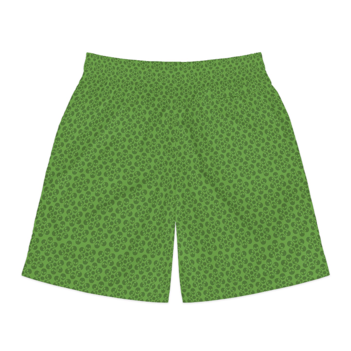 Mens Jogger Shorts  Alien Flowers Green