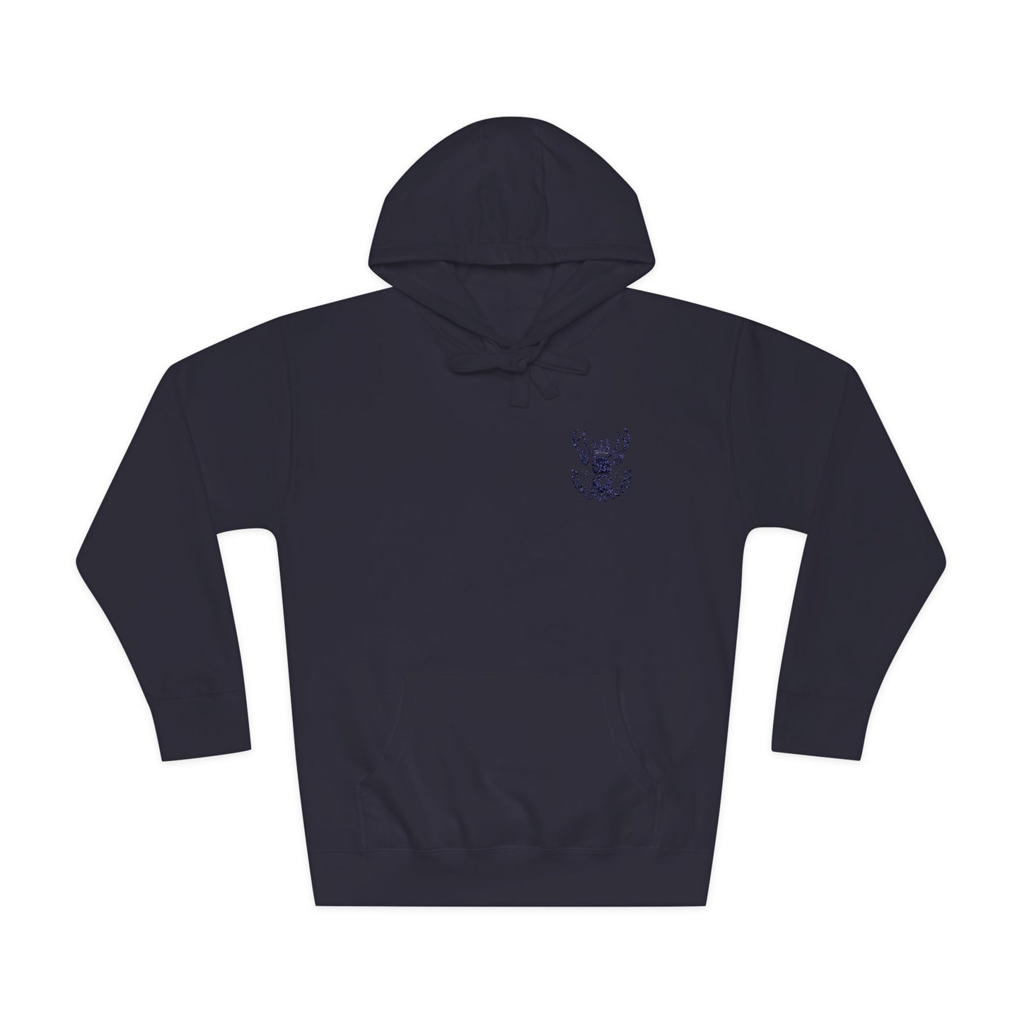 Cozy Unisex Fleece Hoodie with Deer Emblem - Oh Deer Lord