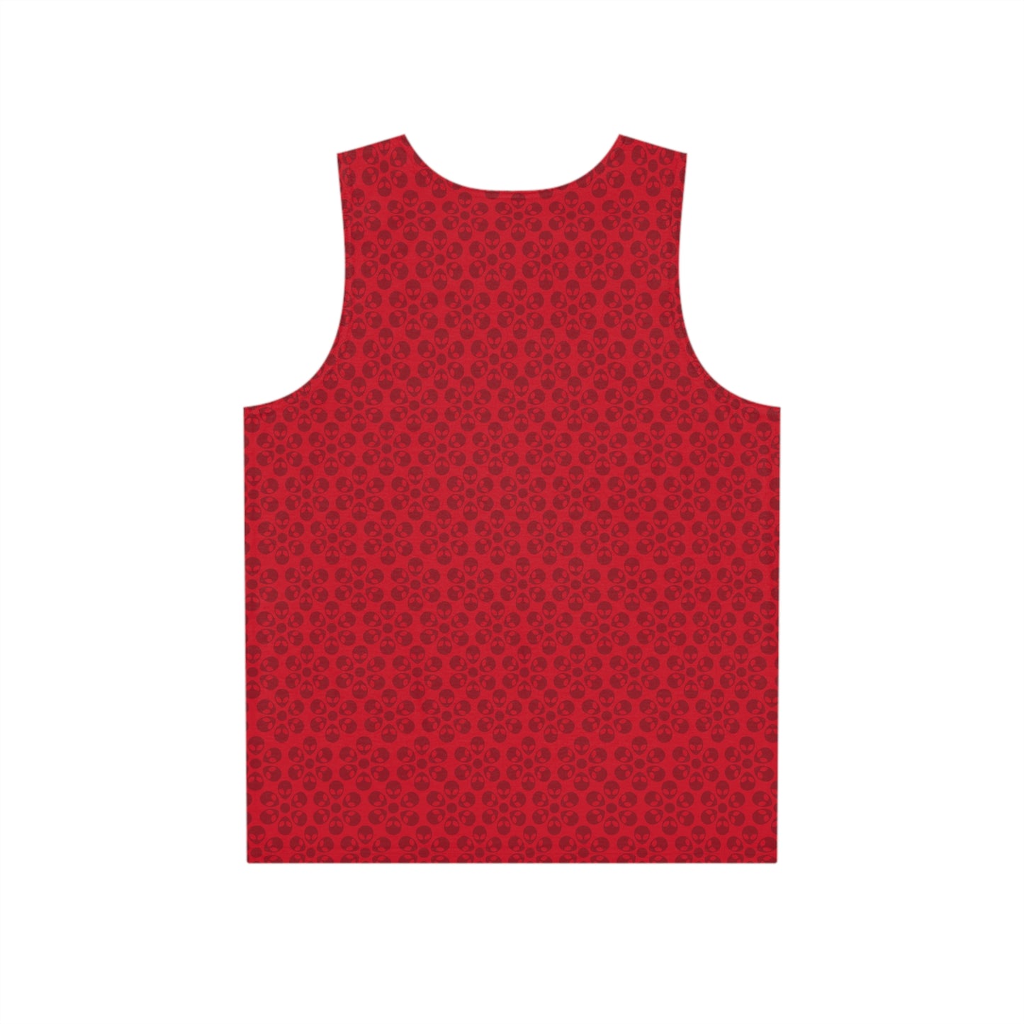 Stylish Mens Tank Top  AOP Leopard Print Summer Wear Fitness Gear Casual Apparel Trendy Vacation Outfit Alien Flowers Dark Red