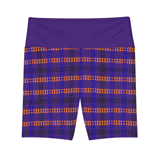 Vibrant Womens Workout Shorts Activewear Gym Apparel Sports Shorts Resistance Training Gear Summer Fitness Wear Yoga Clothing Train Tracks Purple