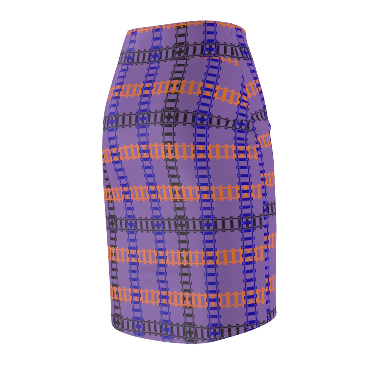 Chic Womens Pencil Skirt Stylish Office Attire Trendy Fashion Versatile Outfits Casual or Formal Wear Fall/Winter Fashion Train Tracks Light Purple
