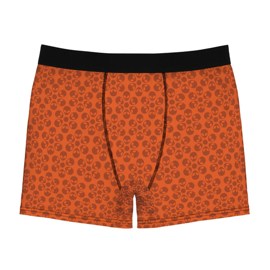 Mens Boxer Briefs  Alien Flowers Orange