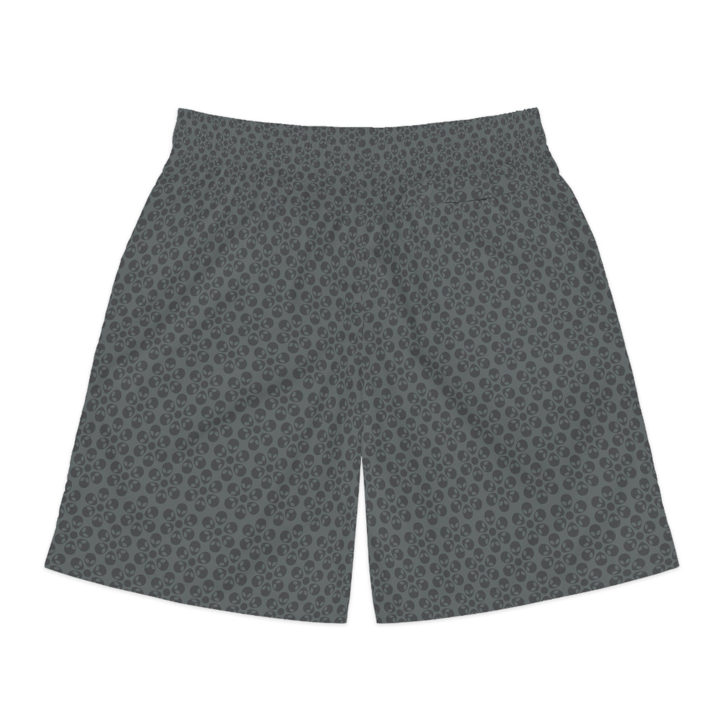 Mens Jogger Shorts  Alien Flowers Dark Grey