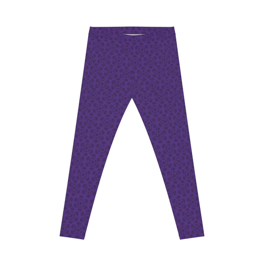 Chic Floral Leggings  Trendy Loungewear for Women Fitness Pants Yoga Wear Stylish Outfits Everyday Comfort Alien Flowers Purple