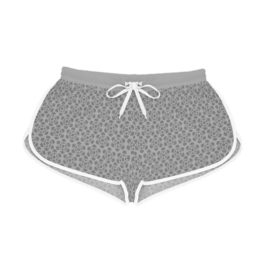 Womens Relaxed Shorts  Alien Flowers Light Grey