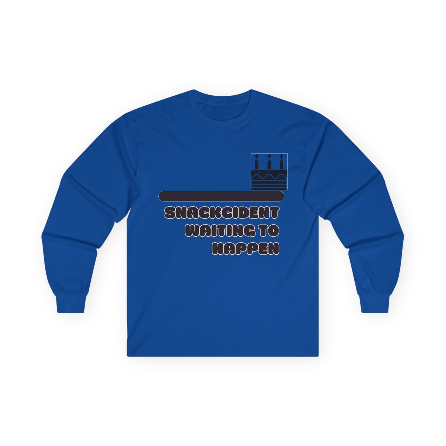 Snackcident Waiting to Happen Long Sleeve Tee - Funny Gift for Food Lovers, Birthday, or Casual Wear, Ideal for Snacking Events, [...]