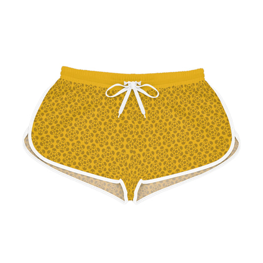 Womens Relaxed Shorts  Alien Flowers Yellow