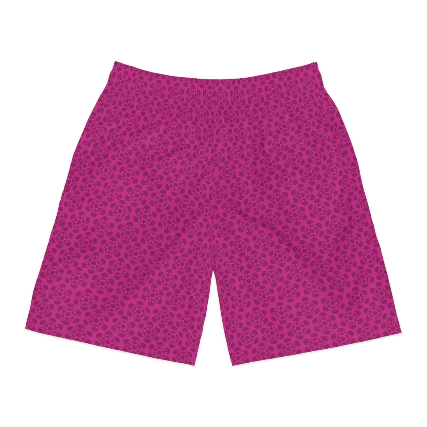 Mens Jogger Shorts  Alien Flowers Pink