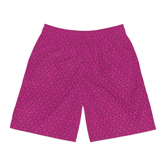 Mens Jogger Shorts  Alien Flowers Pink