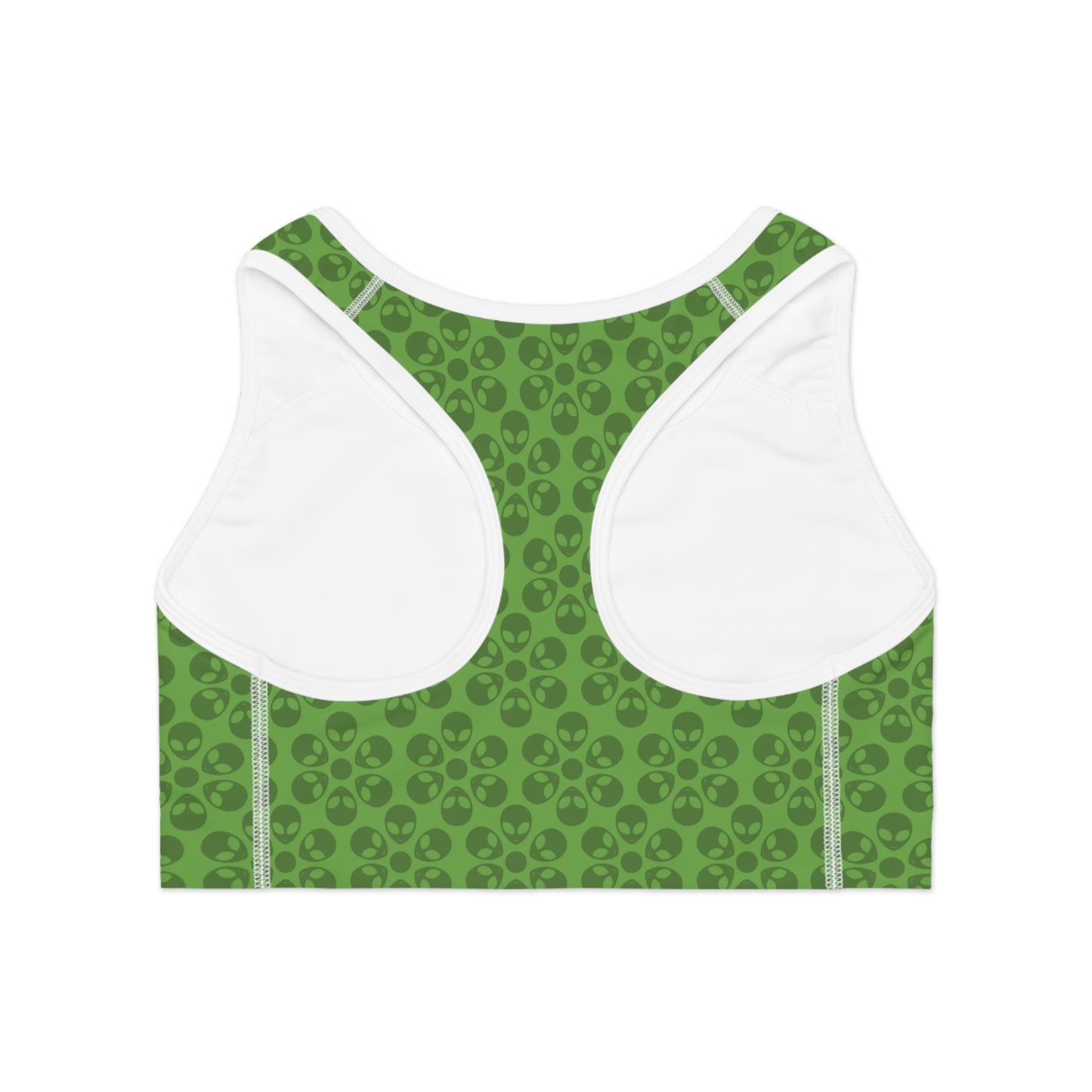 Trendy Floral Pattern Sports Bra Workout Bra for Women Fitness Gear Yoga Top Gym Wear Gift for Athletes Alien Flowers Green