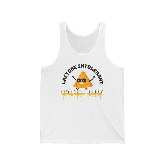 Lactose Intolerant Unisex Jersey Tank, Funny Dairy-Free Shirt, Summer Apparel, Gift for Lactose-Free Lovers, Casual Wear