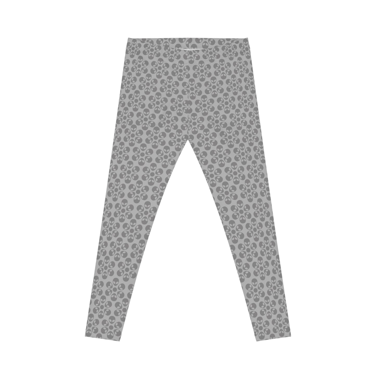 Chic Floral Leggings  Trendy Loungewear for Women Fitness Pants Yoga Wear Stylish Outfits Everyday Comfort Alien Flowers Light Grey