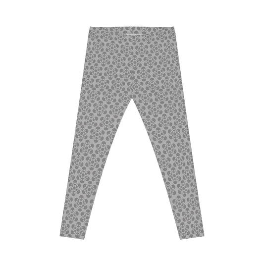 Chic Floral Leggings  Trendy Loungewear for Women Fitness Pants Yoga Wear Stylish Outfits Everyday Comfort Alien Flowers Light Grey