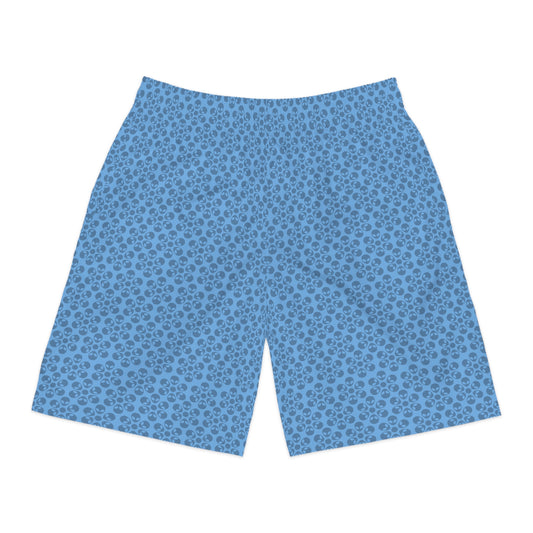 Mens Jogger Shorts  Alien Flowers Light Blue