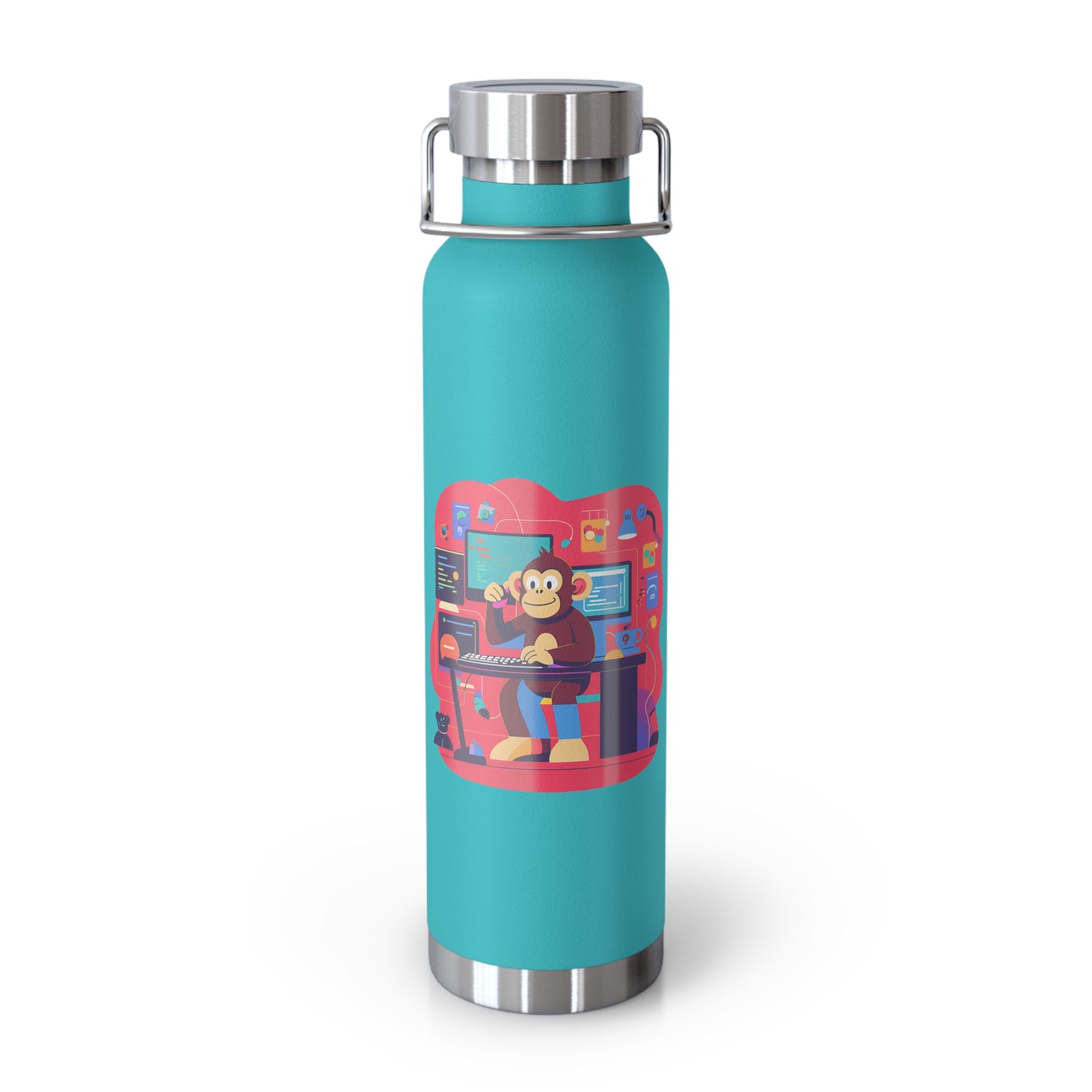 Playful Gamer Copper Vacuum Insulated Bottle | 22oz Water Bottle, Cute Gift for Gamers, Eco-Friendly Travel Flask, Sports Bottle, Fun Decor