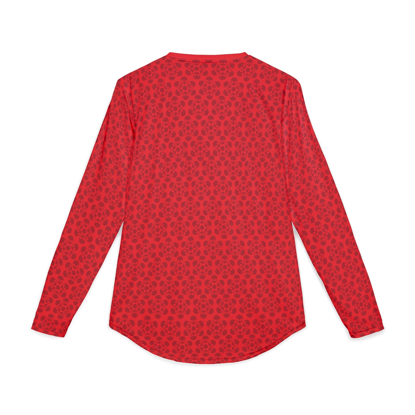 Mens UV Protection Long Sleeve Shirt  Alien Flowers Red