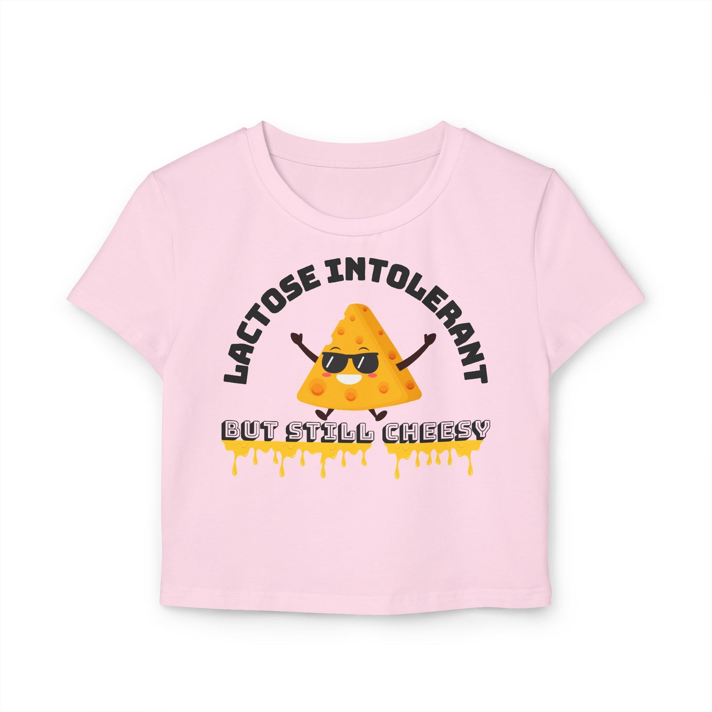Cheesy Lactose Intolerant Baby Tee, Funny T-Shirt, Gift for Foodies, Cute Casual Wear, Great for Parties, Fun Holiday Top