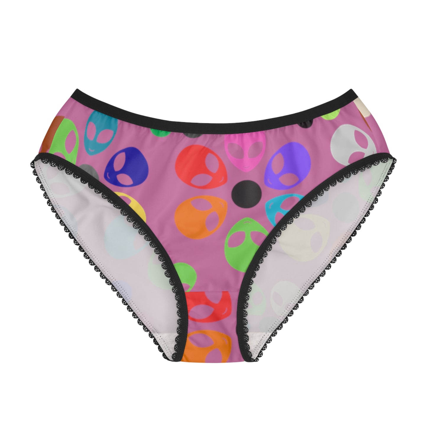 Colorful Alien Flower Womens Briefs Fun Underwear Unique Lingerie Set Gift for Her Festival Fashion Comfortable Panties Alien Rainbow Flowers Light Pink