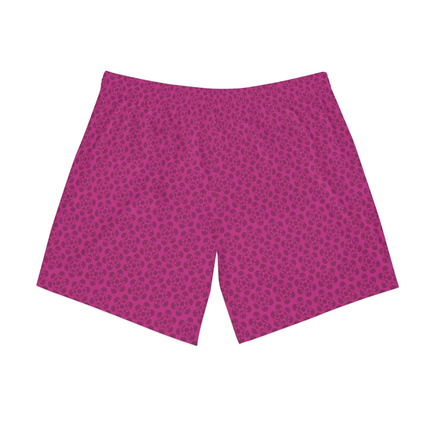 Mens Elastic Beach Shorts  Alien Flowers Pink