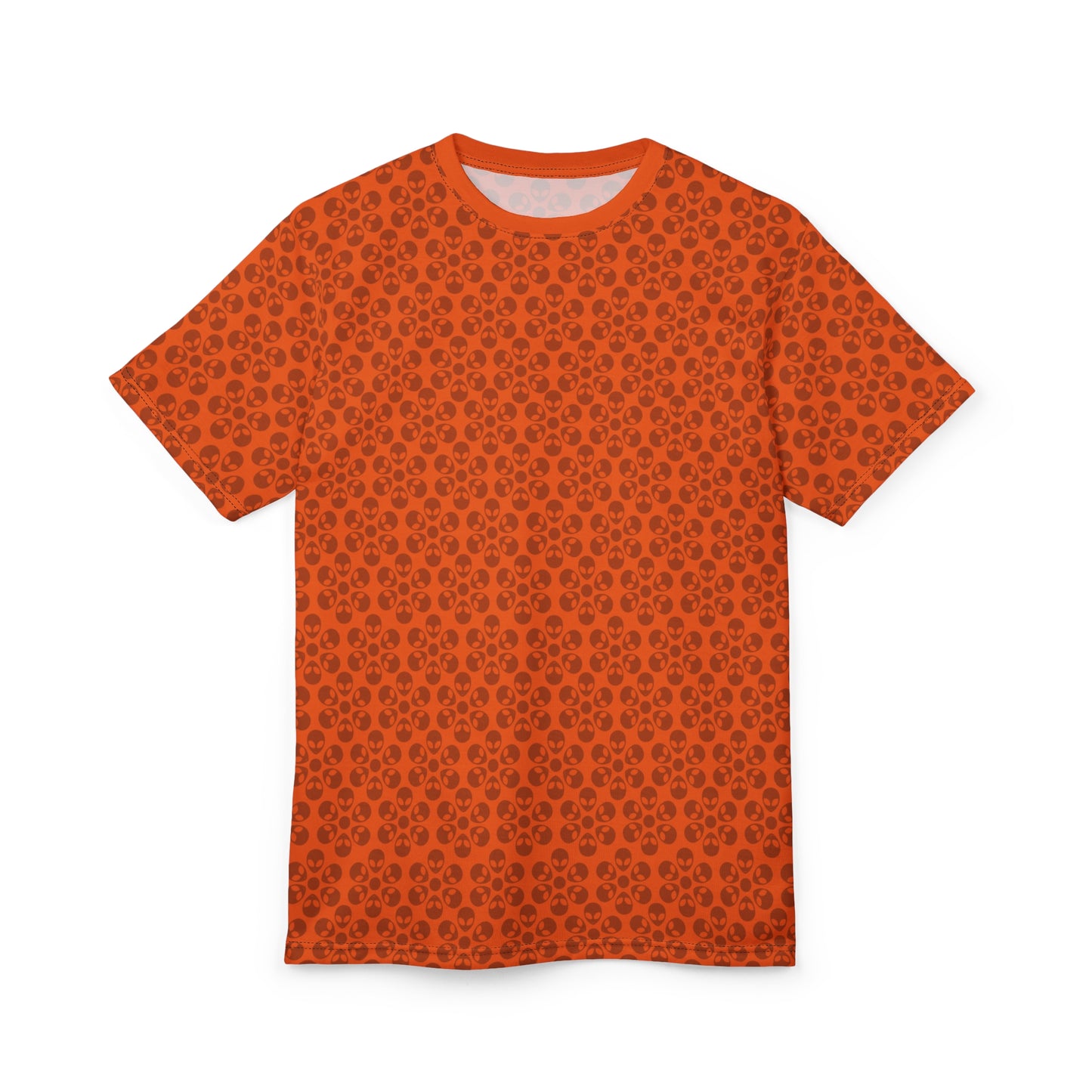 Stylish Floral Print Tee Casual Unisex TShirt Gift for Her/Him Summer Fashion Birthday Gift Everyday Wear Trendy Apparel Alien Flowers Orange