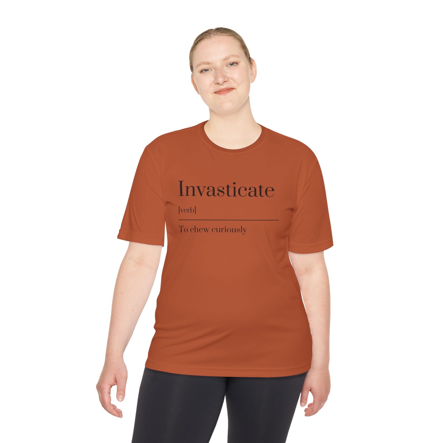 Invasticate Unisex Moisture Wicking Tee - Chew Curiously T-Shirt, Funny Tee, Unique Gift, Fitness Apparel, Casual Wear, Motivational Top