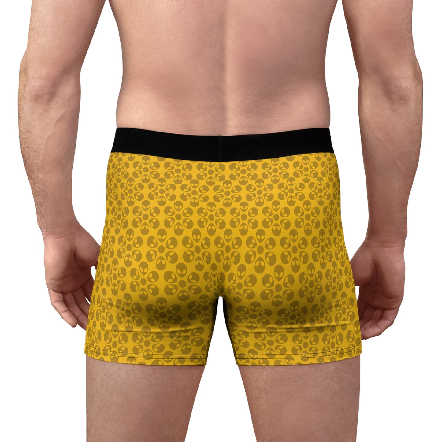 Mens Boxer Briefs  Alien Flowers Yellow