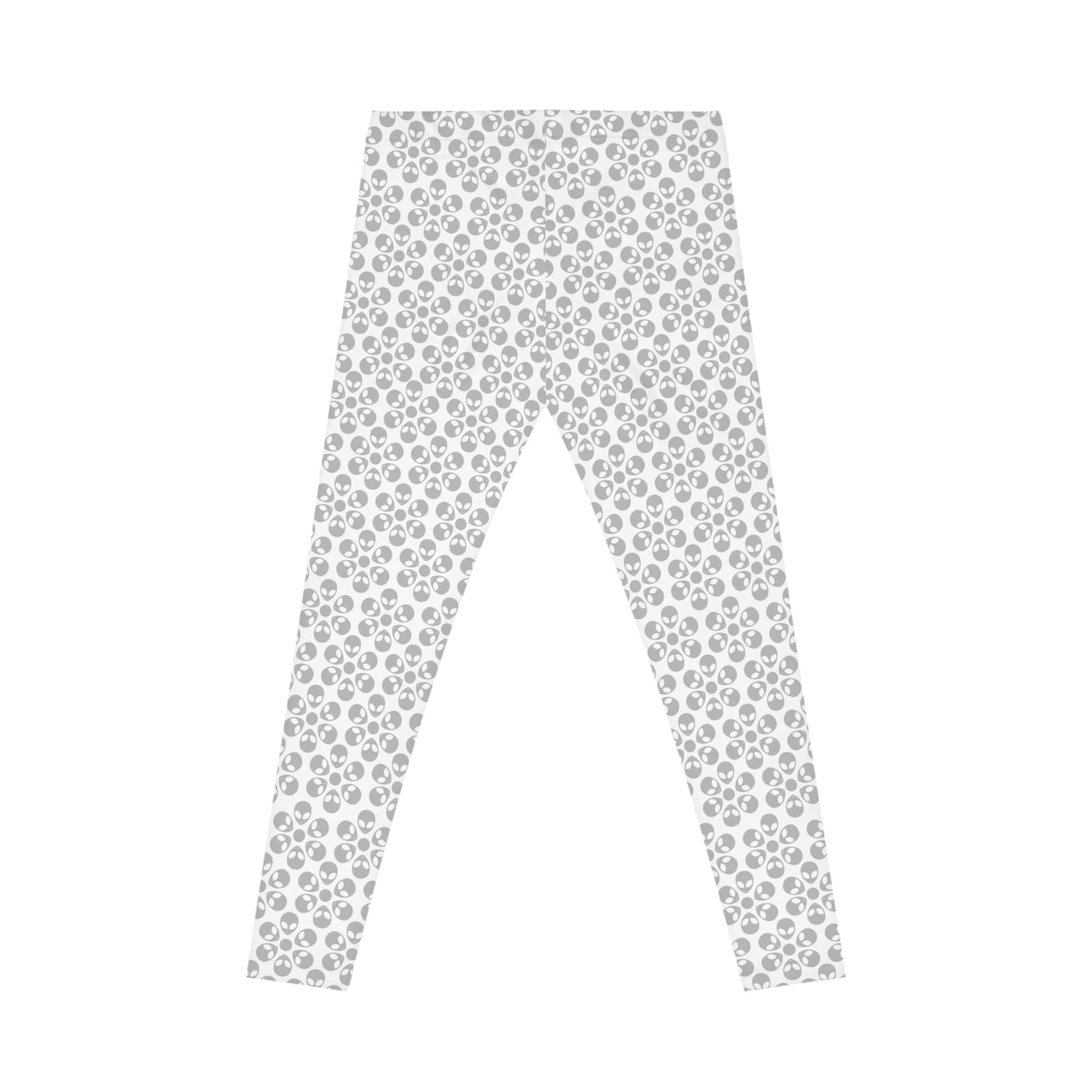 Chic Floral Leggings  Trendy Loungewear for Women Fitness Pants Yoga Wear Stylish Outfits Everyday Comfort Alien Flowers White