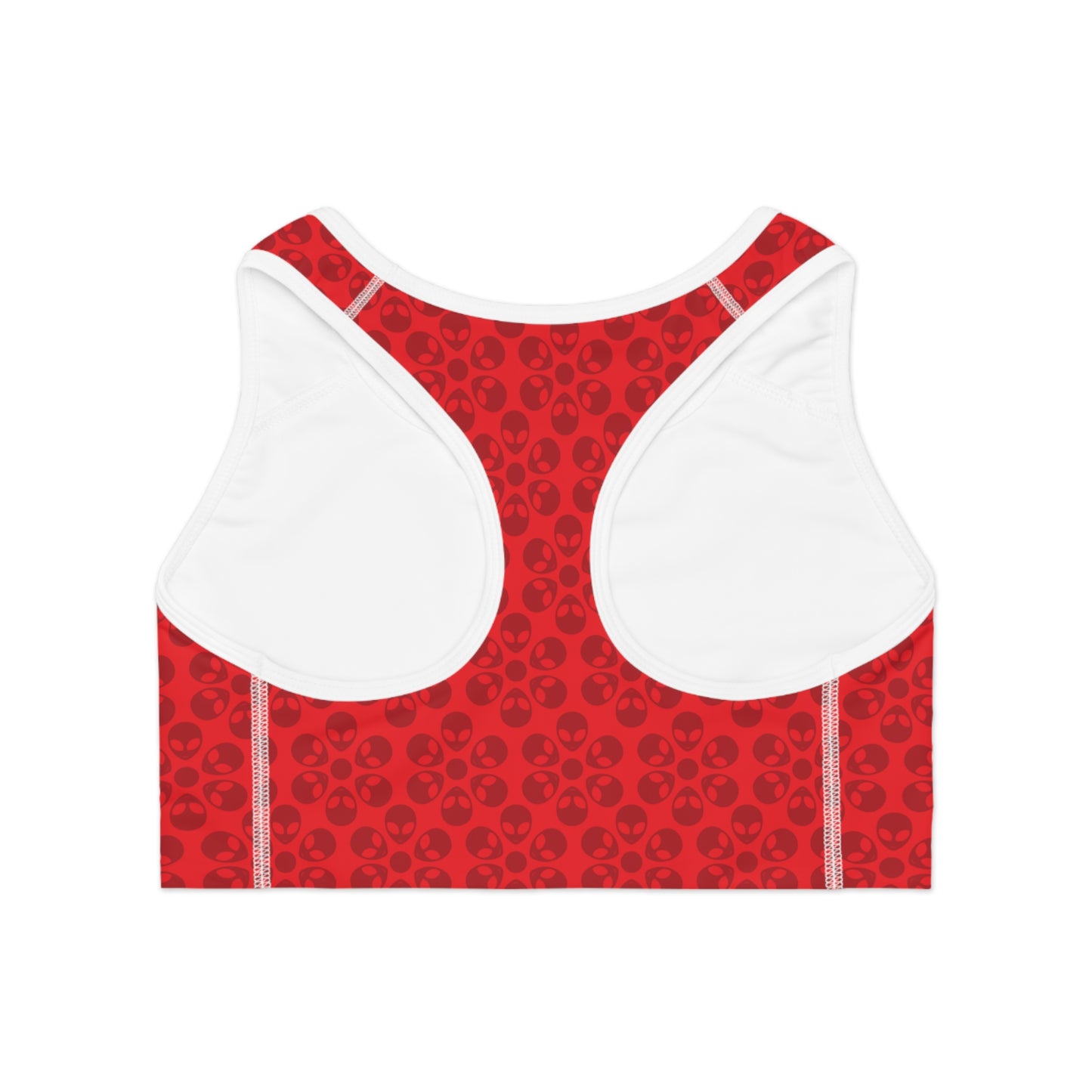 Trendy Floral Pattern Sports Bra Workout Bra for Women Fitness Gear Yoga Top Gym Wear Gift for Athletes Alien Flowers Red