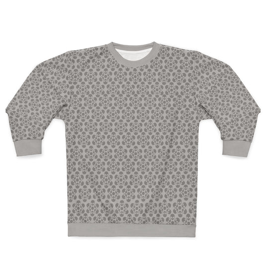 Floral Pattern Unisex Sweatshirt Cozy Gift for Her Trendy Floral Everyday Wear Perfect for Fall Unique Comfortable Lounge Wear Alien Flowers Light Grey