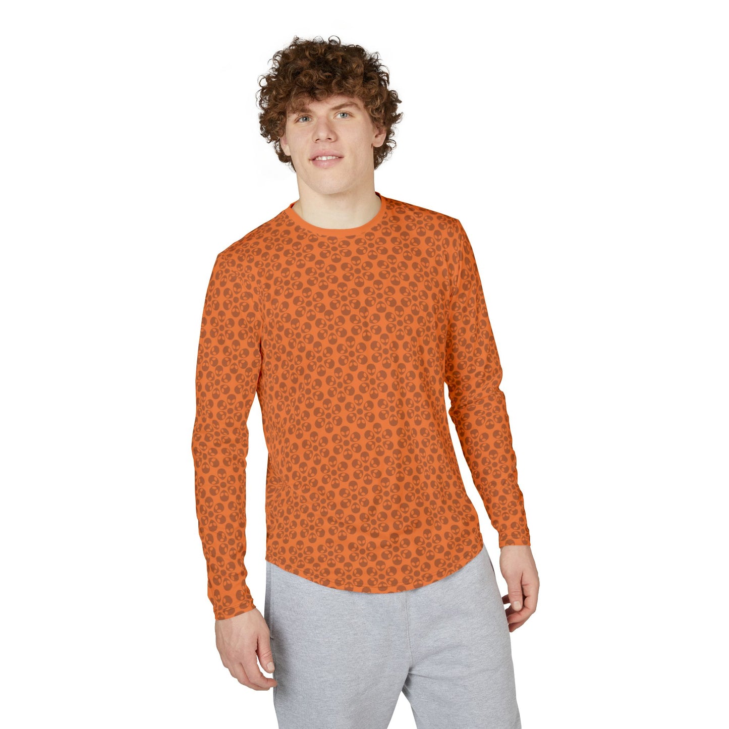 Mens UV Protection Long Sleeve Shirt  Alien Flowers Crusta
