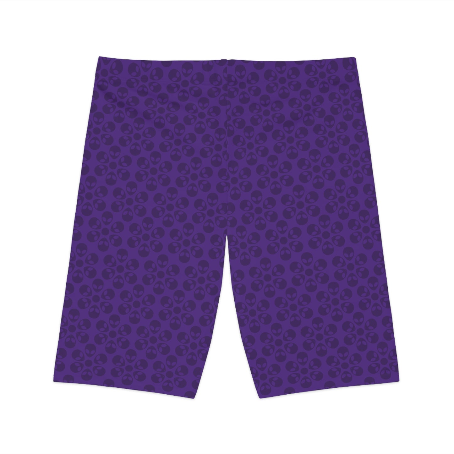 Womens Bike Shorts Alien Flowers Purple