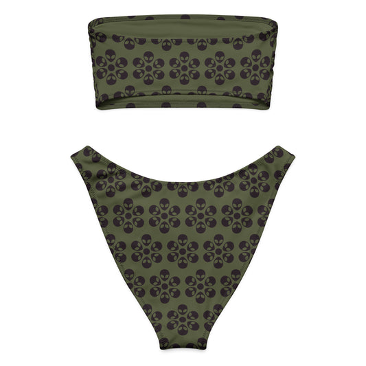 Alien Flowers - Recycled bandeau bikini - Saratoga.