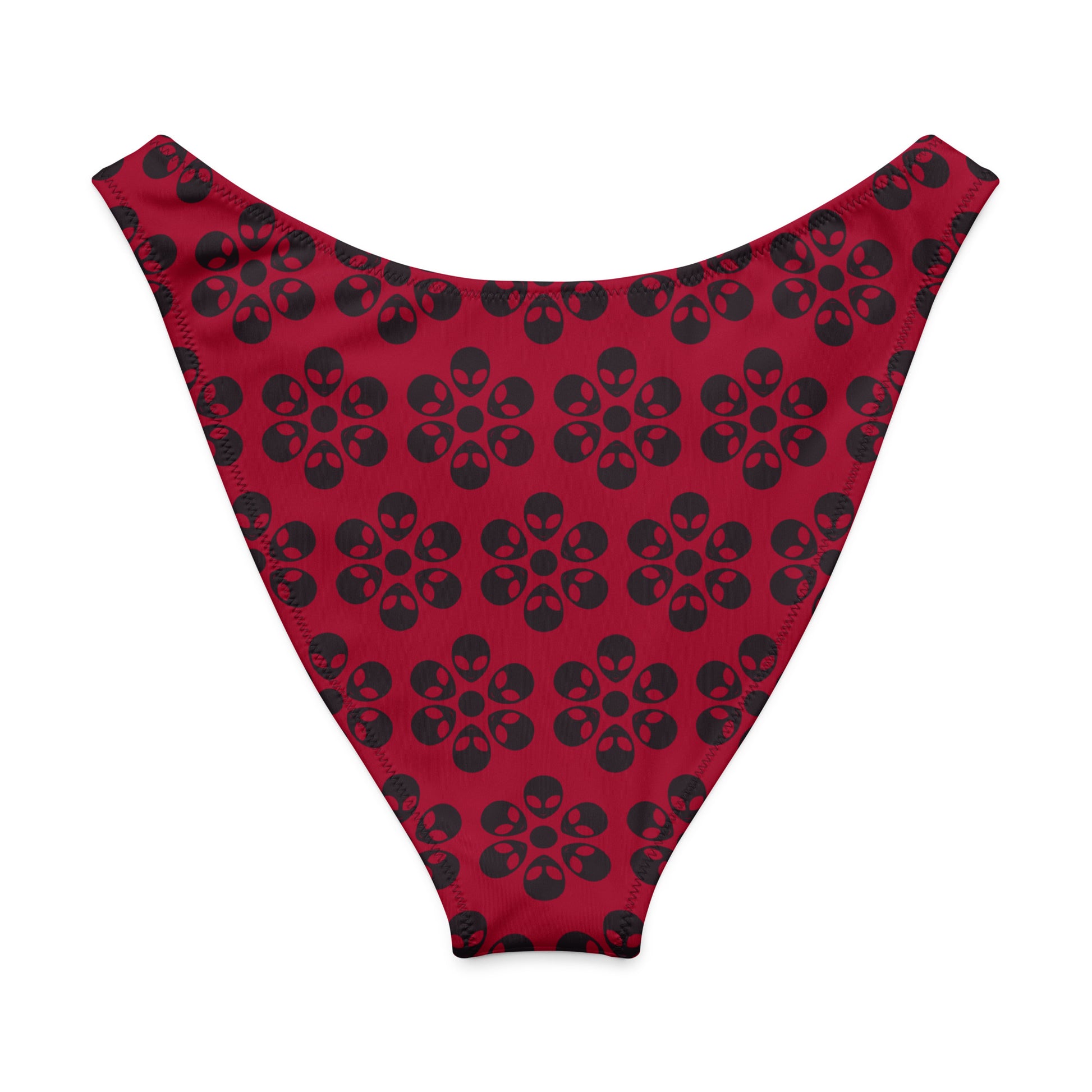 Alien Flowers - Recycled V-cut bikini bottom - Carmine.