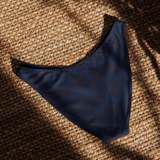 Alien Flowers - Recycled V-cut bikini bottom - Navy.